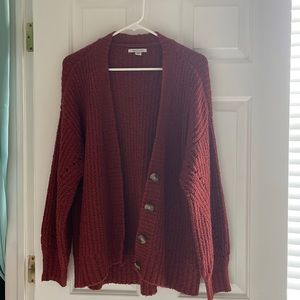 Orangey/red American eagle knit cardigan, oversized